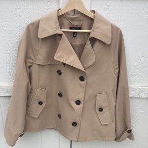 Beige crop trench coat NEWLOOK